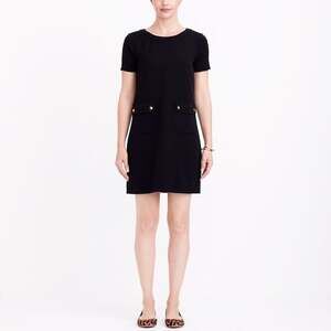 J. Crew Black Short Sleeve Shift Dress Size 6